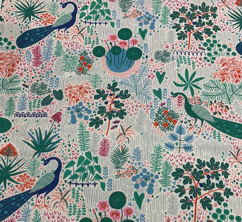 Peacock Garden - Glasshouse - by Emily Taylor for Figo 100% Cotton Fabric