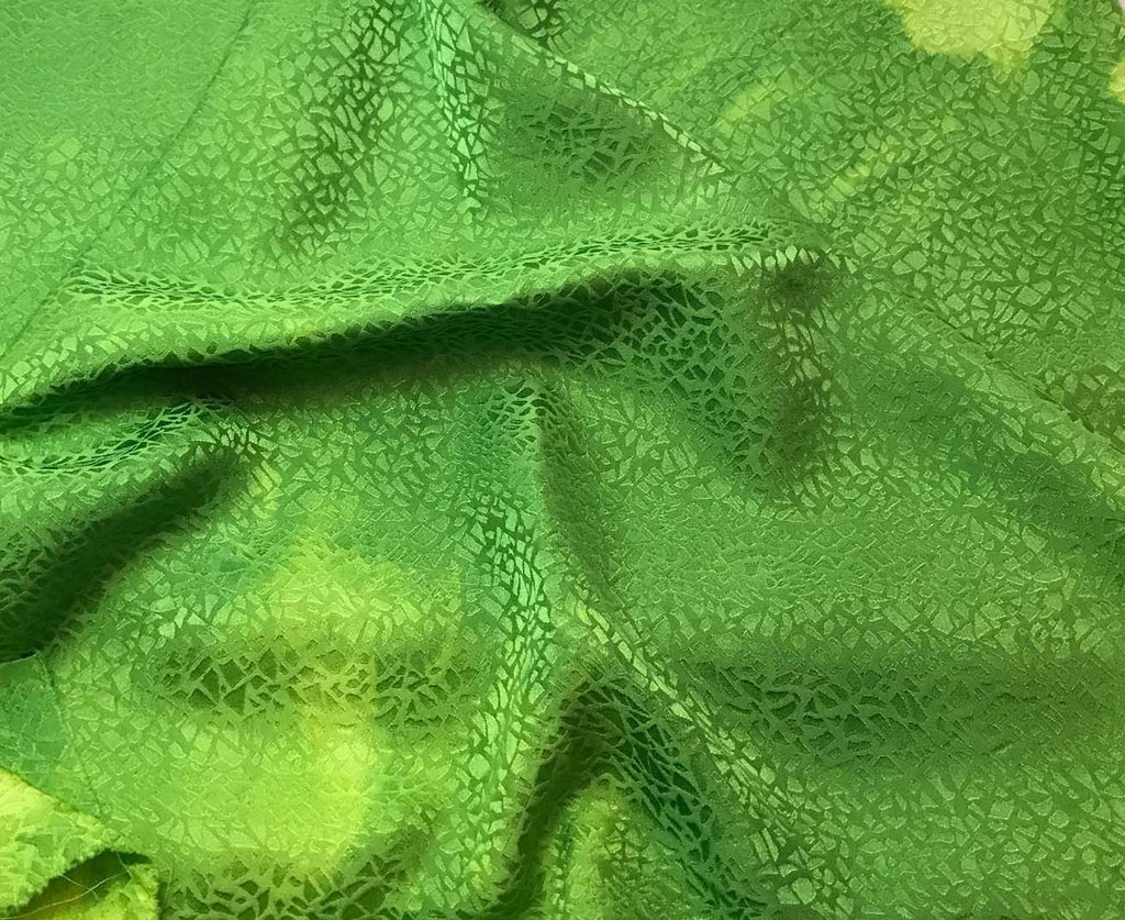 Apple Green Pebbles - Hand Dyed Silk Jacquard