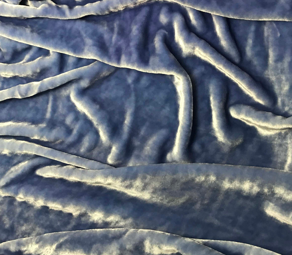 Periwinkle Blue - Hand Dyed Very Plush Silk Velvet