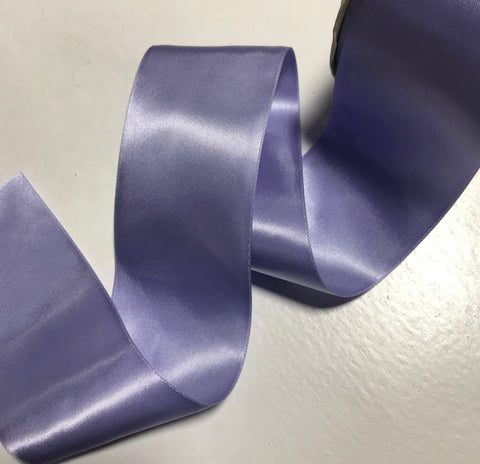 Periwinkle 2 1/4" Vintage Grayblock Double Faced Satin Ribbon