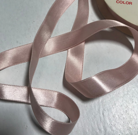 Pink 5/8" Vintage Grayblock Double Faced Satin Ribbon