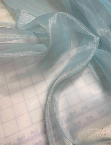 Blue Polyester Organza Fabric