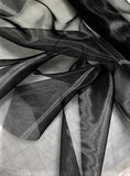 Black Polyester Organza Fabric