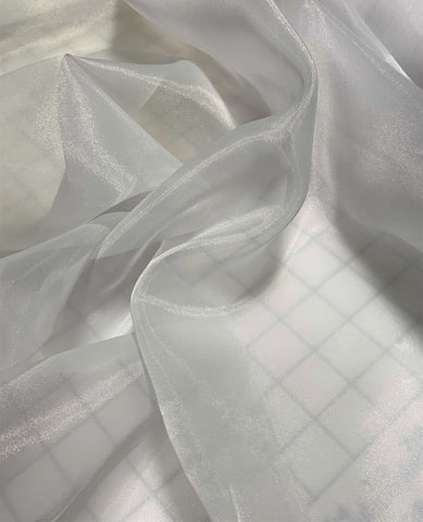 White Polyester Organza Fabric
