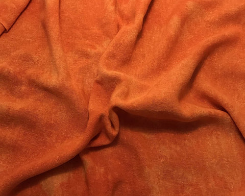 Pumpkin Orange - Hand Dyed Poplin Gauze Silk Noil