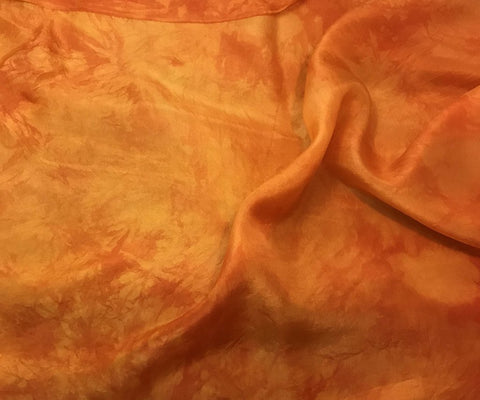 Pumpkin Orange - Hand Dyed Silk Habotai