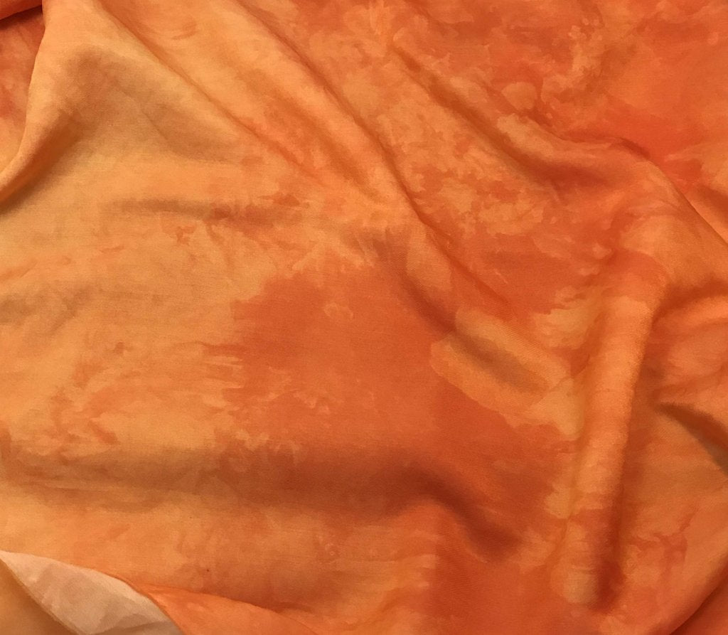 Pumpkin Orange - Hand Dyed Silk/Cotton Sateen