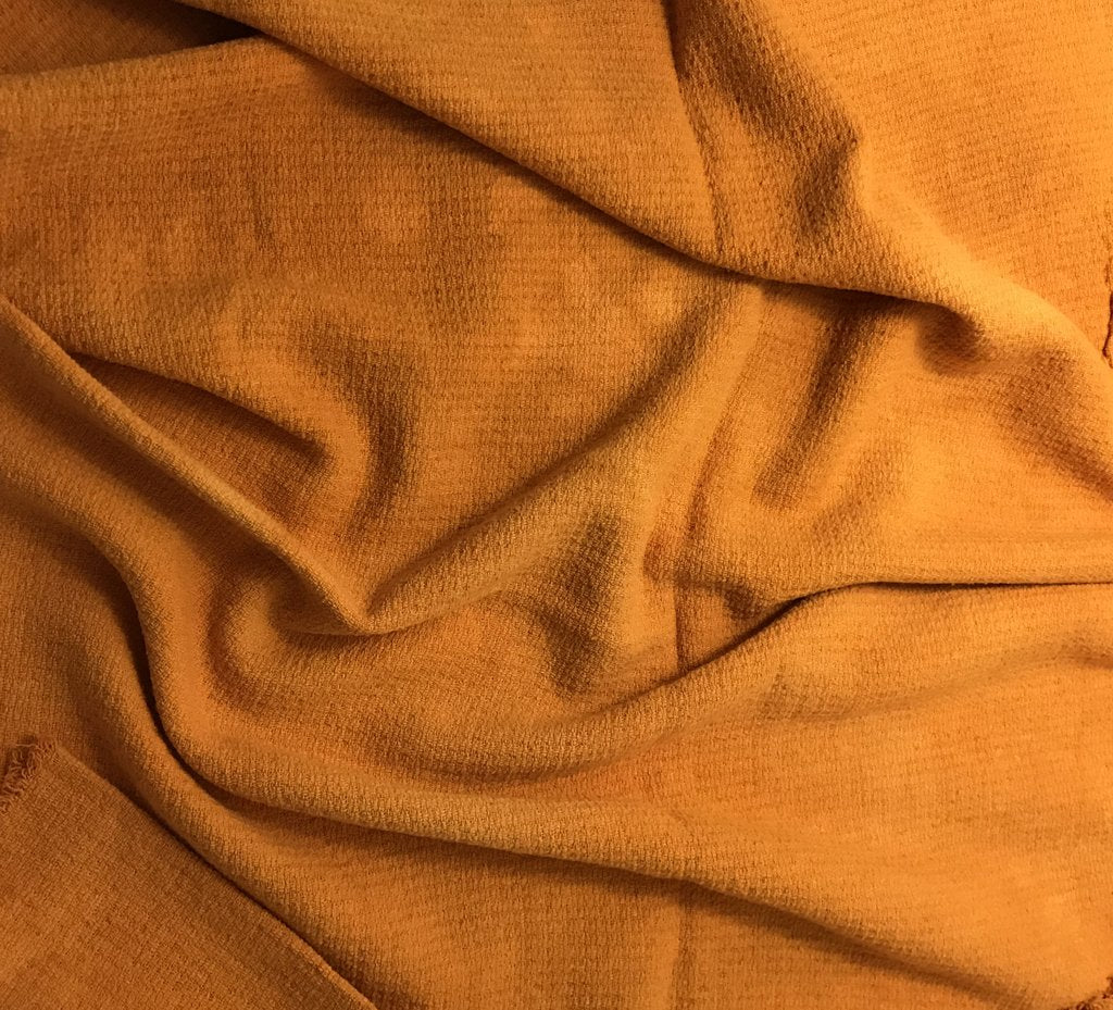 Pumpkin Orange - Hand Dyed Squares Weave Silk Noil