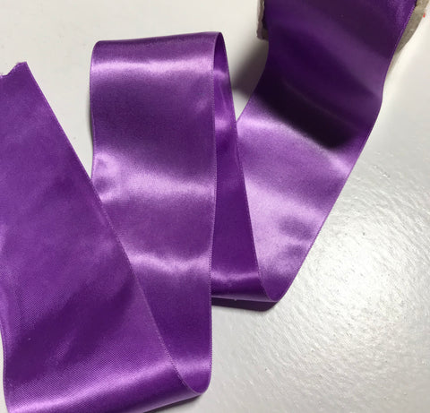 Purple 2 1/4" Vintage Grayblock Double Faced Satin Ribbon