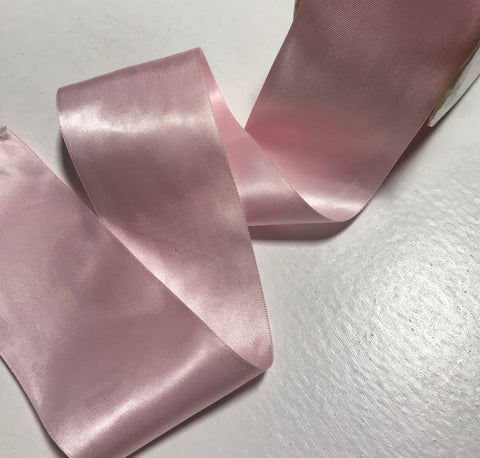 Real Pink 2 1/4" Vintage Grayblock Double Faced Satin Ribbon