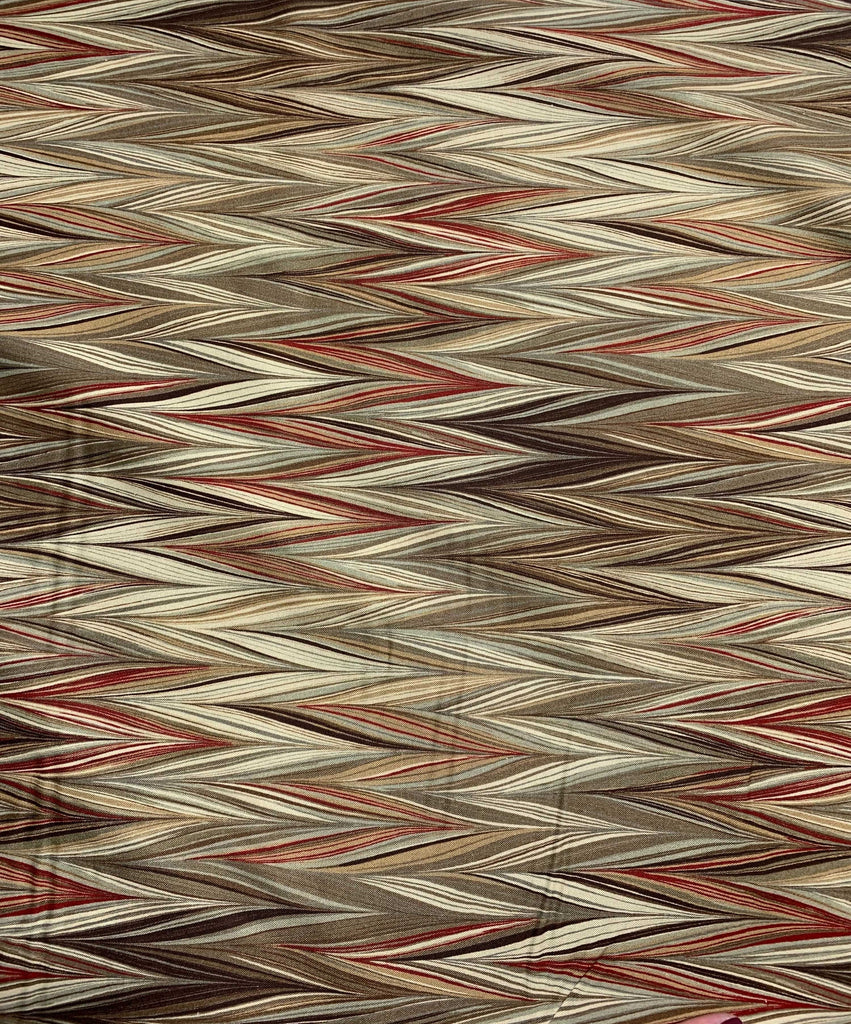 Scarlet Feather Zig Zag Stripes - Art of Marbling - by Heather Fletcher for Northcott Cotton Fabric
