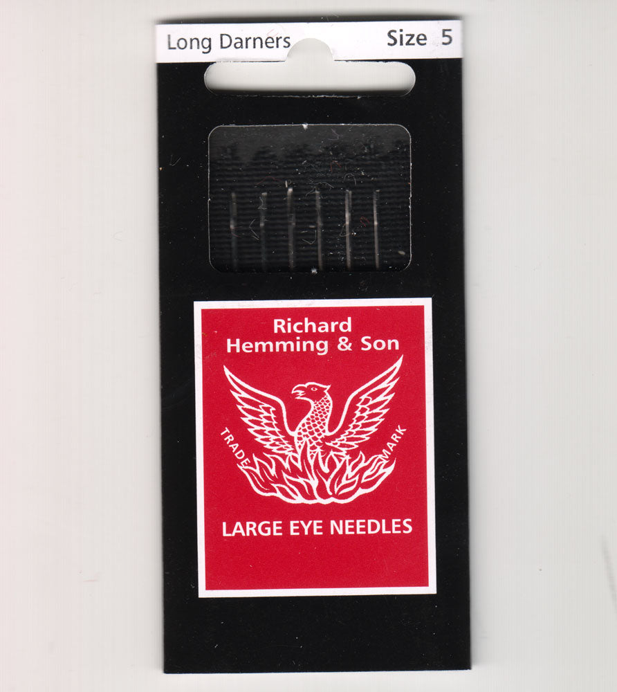 Richard Hemming Needles - Long Darners Size 5 - Made in England