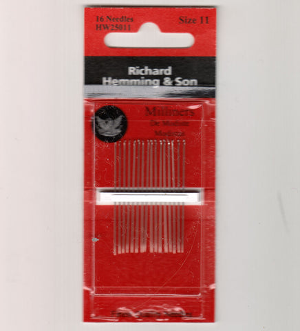 Richard Hemming Needles - Milliners Size 11 - Made in England