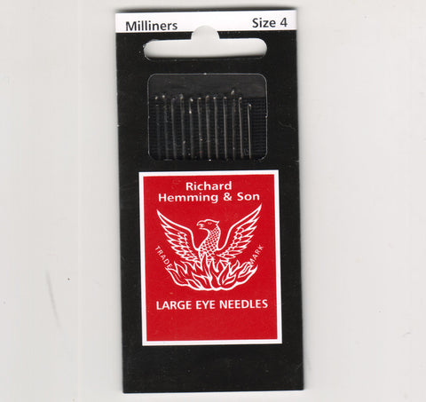 Richard Hemming Needles - Milliners Size 4 - Made in England
