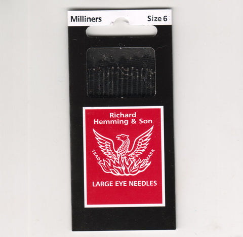 Richard Hemming Needles - Milliners Size 6 - Made in England