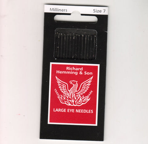 Richard Hemming Needles - Milliners Size 7 - Made in England