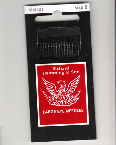 Richard Hemming Needles - Sharps Size 8 - Made in England
