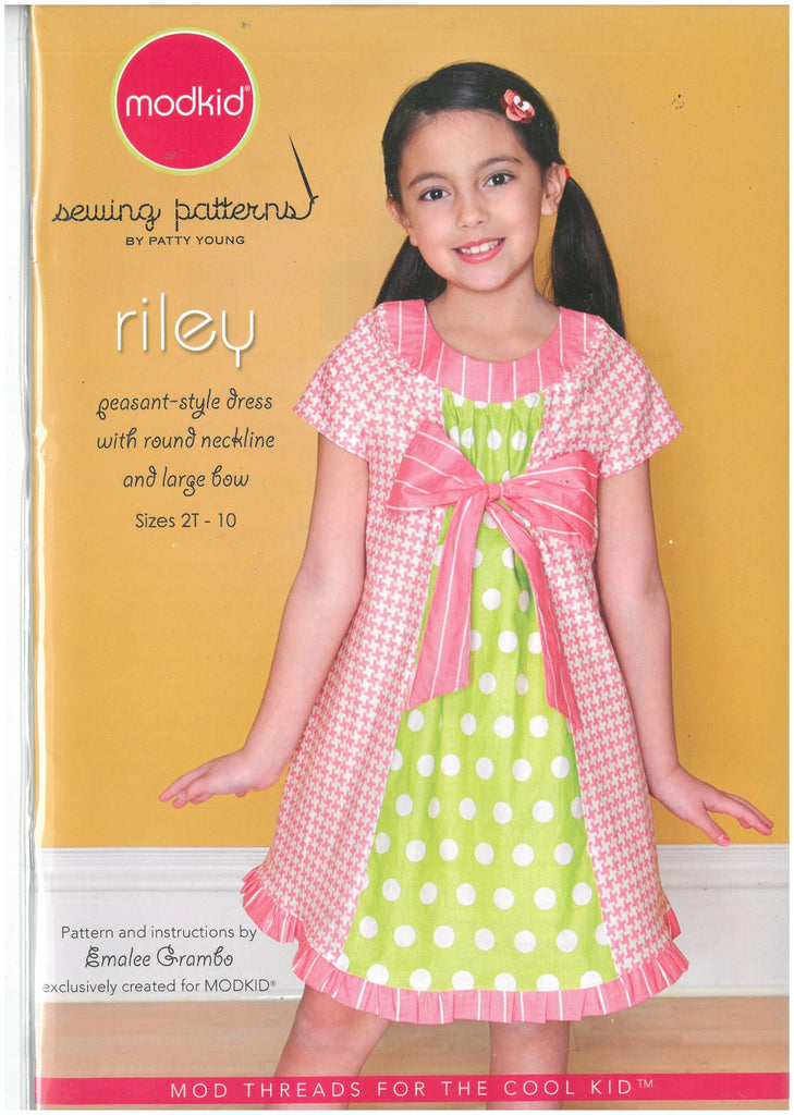 Riley Peasant-Style Dress size 2T-10 Sewing Pattern Modkid