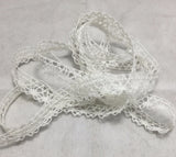 French Cotton Dot Flower Border Heirloom Lace (3/8" wide)