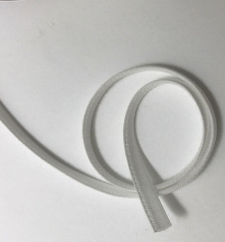 White Double Faced Cotton Velvet Ribbon (1/4" wide)