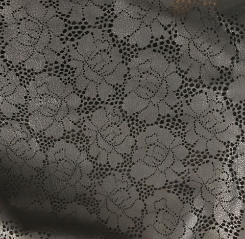Laser Cut Black Floral - Lambskin Leather