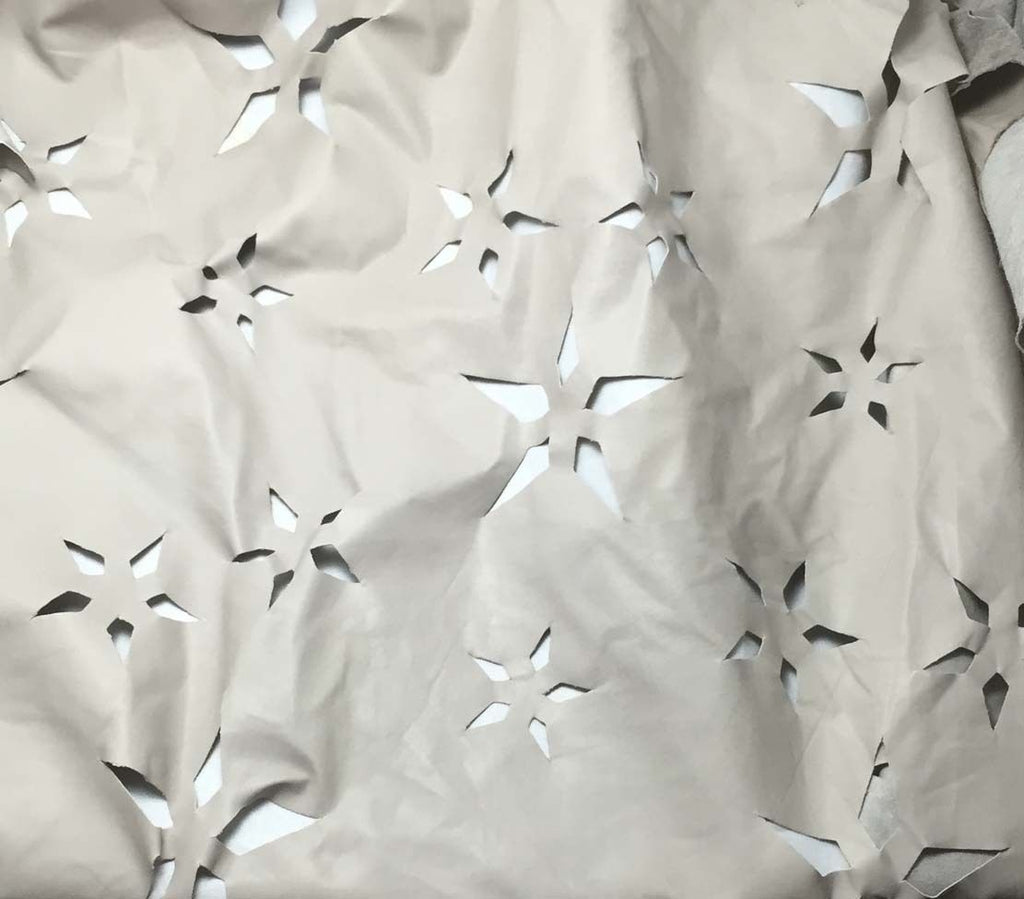 Laser Cut Taupe Floral - Lambskin Leather