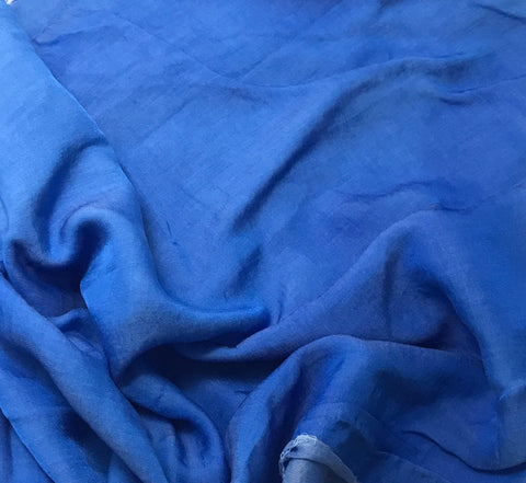 Sapphire Blue - Hand Dyed Silk/Cotton Sateen