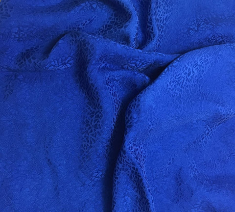 Sapphire Blue Pebbles - Hand Dyed Silk Jacquard
