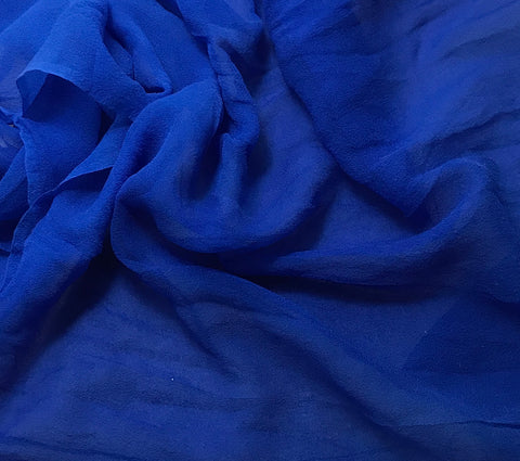 Sapphire Blue - 3mm Hand Dyed Silk Gauze Chiffon
