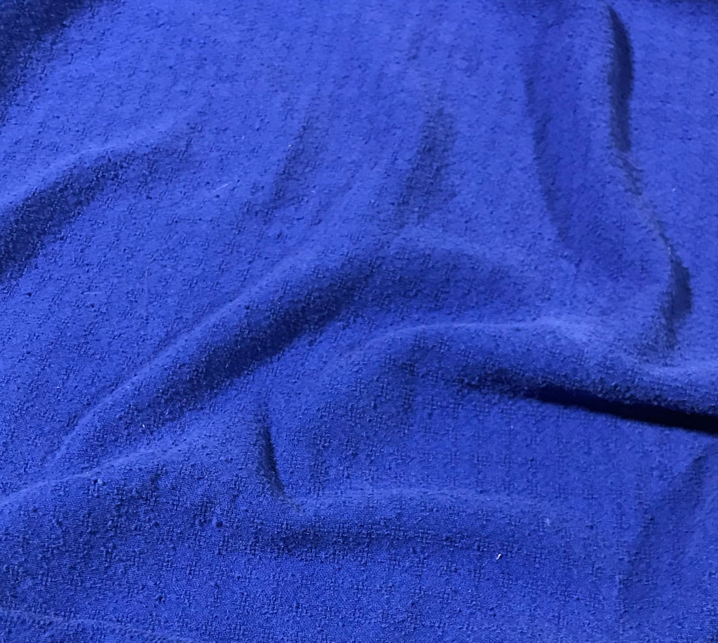 Sapphire Blue - Hand Dyed Checkered Weave Silk Noil