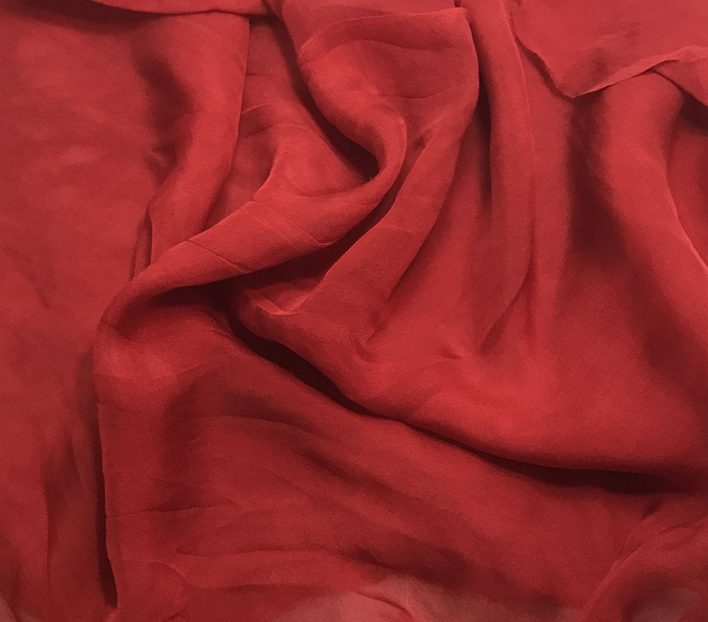 Scarlet Red - Hand Dyed Soft Silk Organza