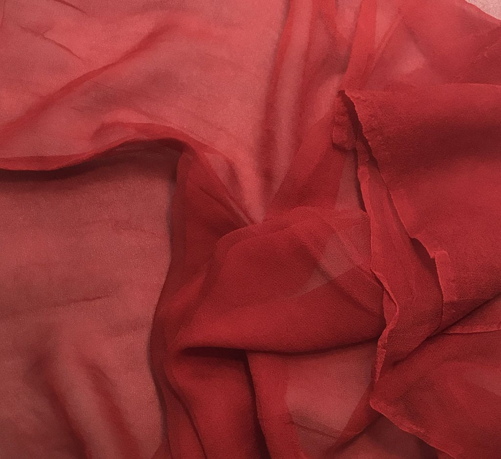 Scarlet Red - 3mm Hand Dyed Silk Gauze Chiffon