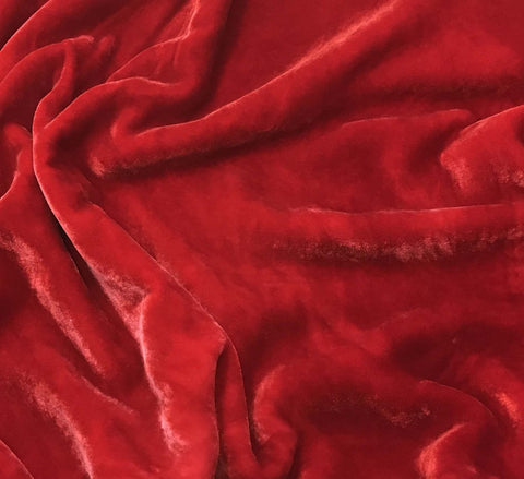 Scarlet Red - Hand Dyed Silk Velvet