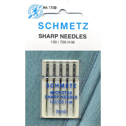 Schmetz Microtex Sharp Machine Needles: Size 70/10 Pack of 5