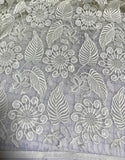 Ivory Sunflower Floral - Schiffli Lace Fabric