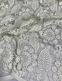 Ivory Sunflower Floral - Schiffli Lace Fabric