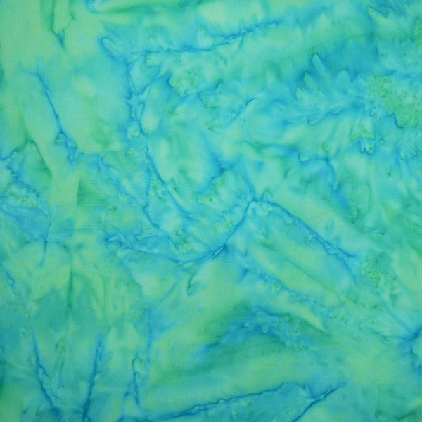 Sea Garden - Aqua Lime Batik - Batik by Mirah Cotton Fabric