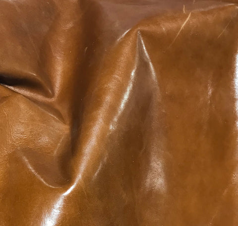 Shiny Caramel Brown - Cow Hide Leather