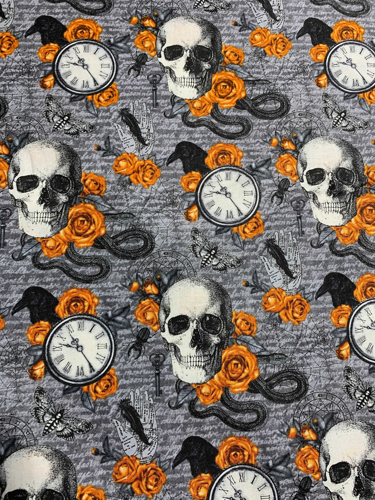 Wicked Features Gray Multi- Wicked - by Nina Djuric for Northcott Fabrics