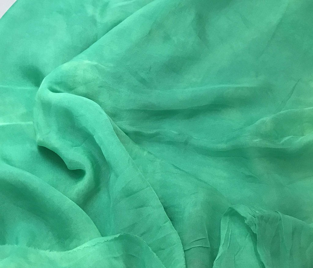 Spearmint Green - Hand Dyed Soft Silk Organza