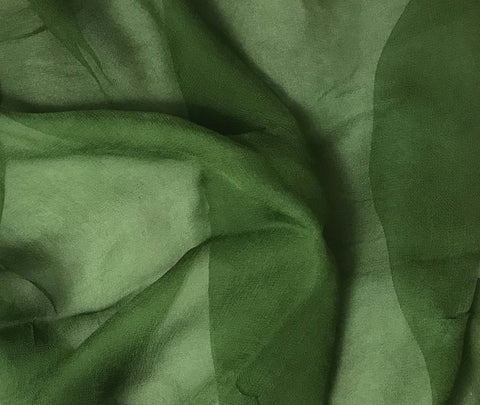 Spinach Green - 3mm Hand Dyed Silk Gauze Chiffon