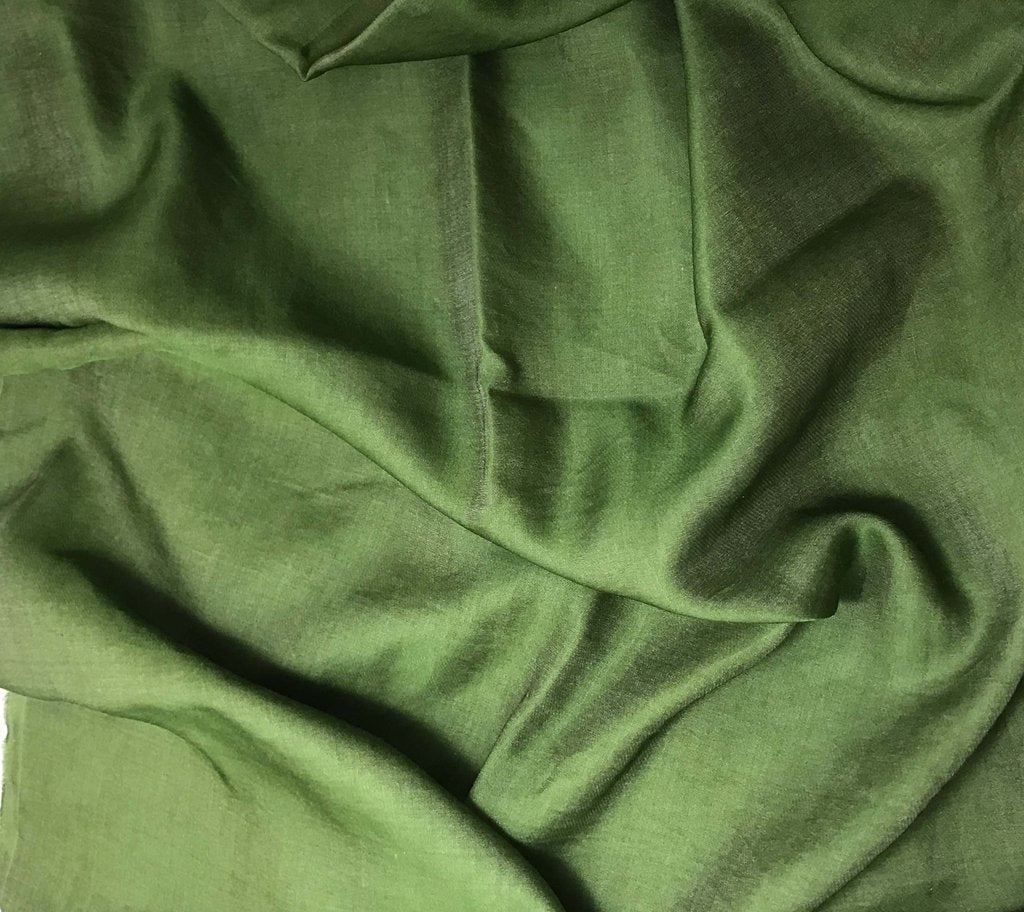 Spinach Green - Hand Dyed Silk/Cotton Sateen
