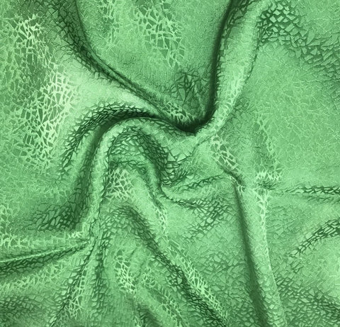 Spring Green Pebbles - Hand Dyed Silk Jacquard