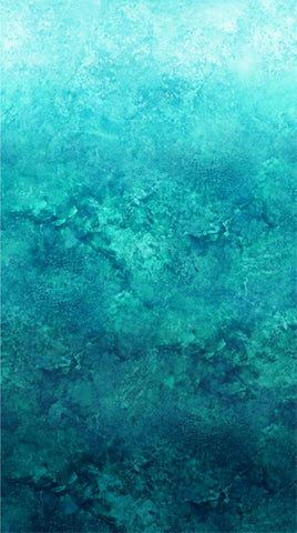 Lagoon Stonehenge Ombre - Northcott Cotton Fabric 17"x44" Remnant