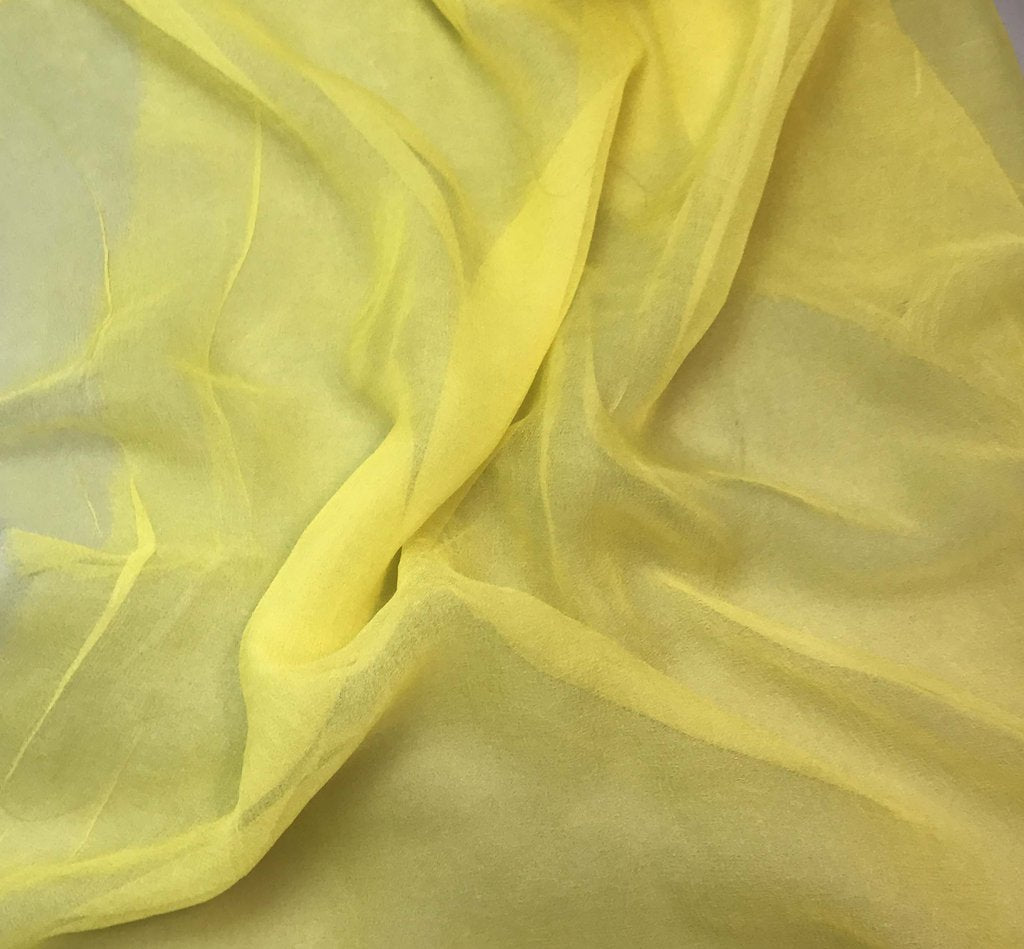 Sunshine Yellow - 3mm Hand Dyed Silk Gauze Chiffon