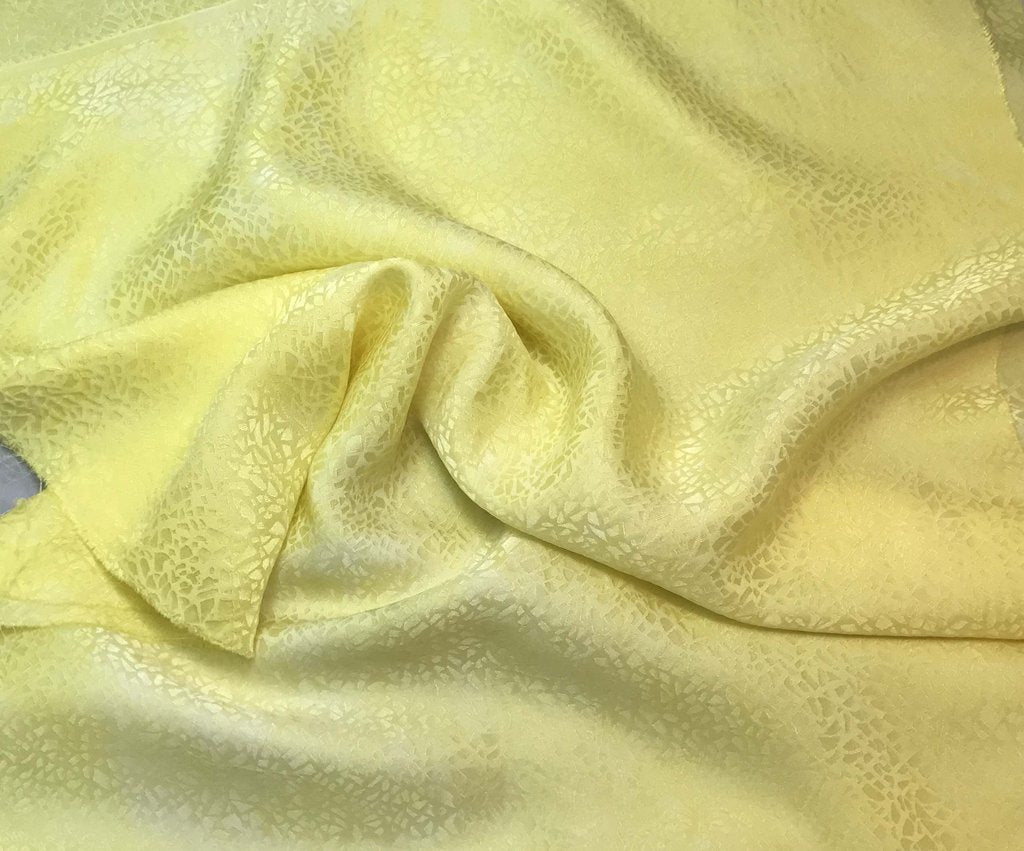 Sunshine Yellow Pebbles - Hand Dyed Silk Jacquard