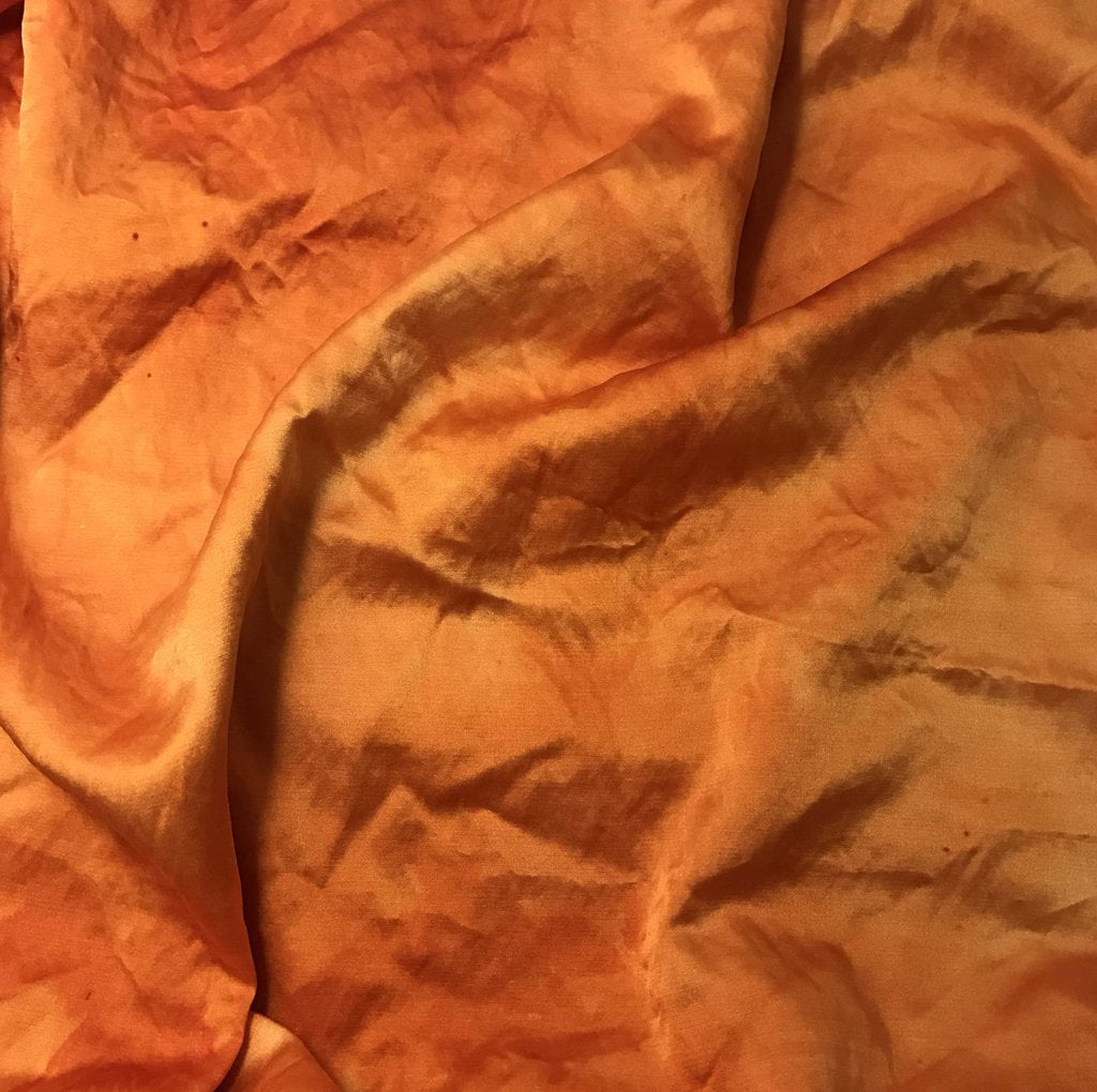 Tangerine Orange - Hand Dyed Silk/Cotton Satin