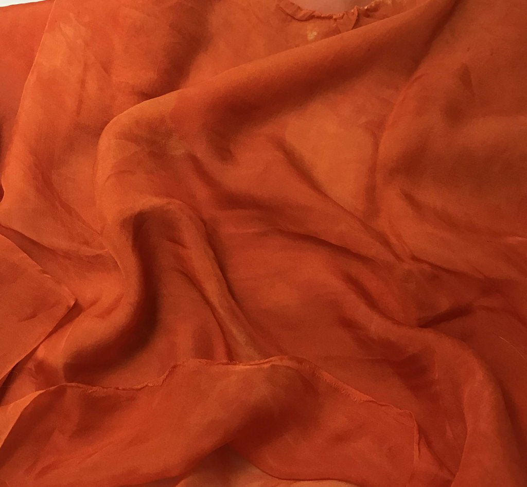 Tangerine Orange - Hand Dyed Soft Silk Organza