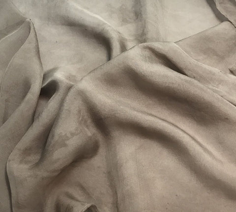 Taupe Brown - Hand Dyed Soft Silk Organza