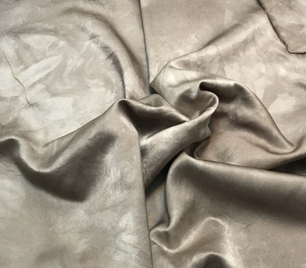 Taupe Gray - Hand Dyed Silk/Cotton Satin